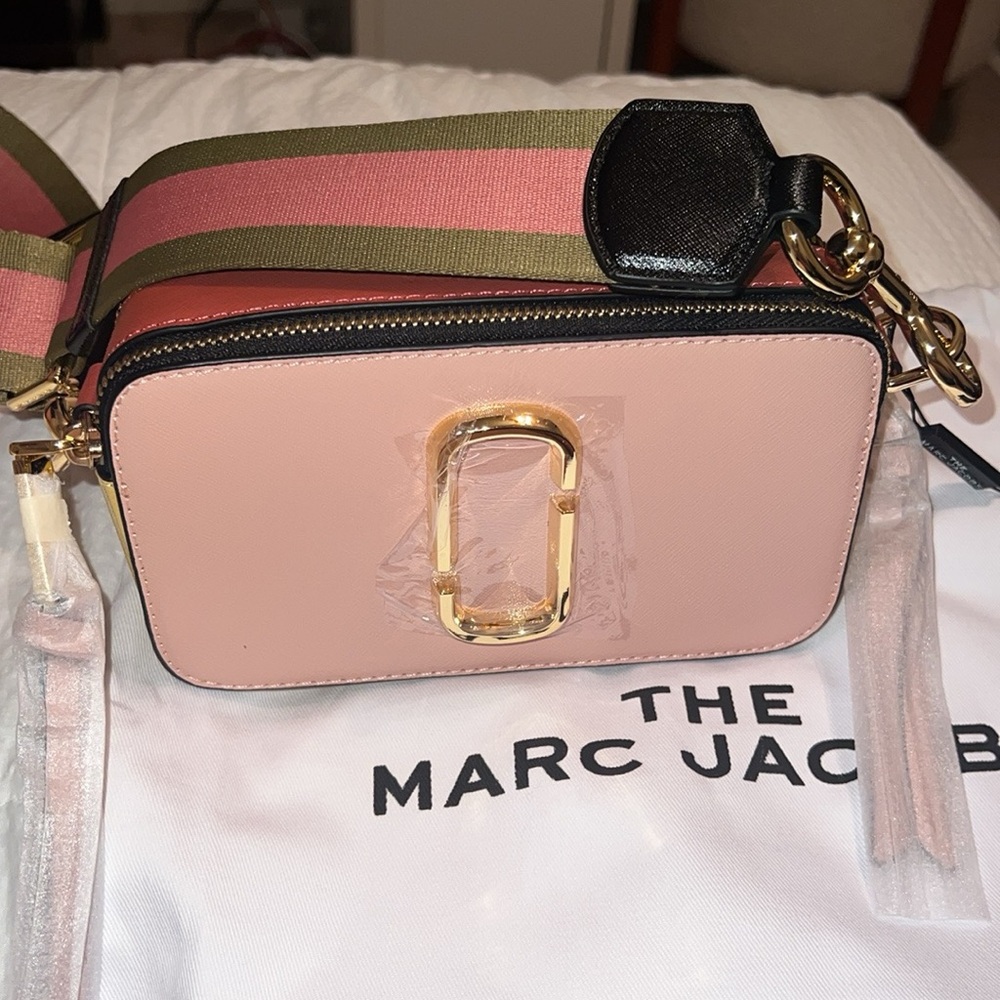 Marc Jacobs Blush Pink Crossbody Bag with Gold Accents